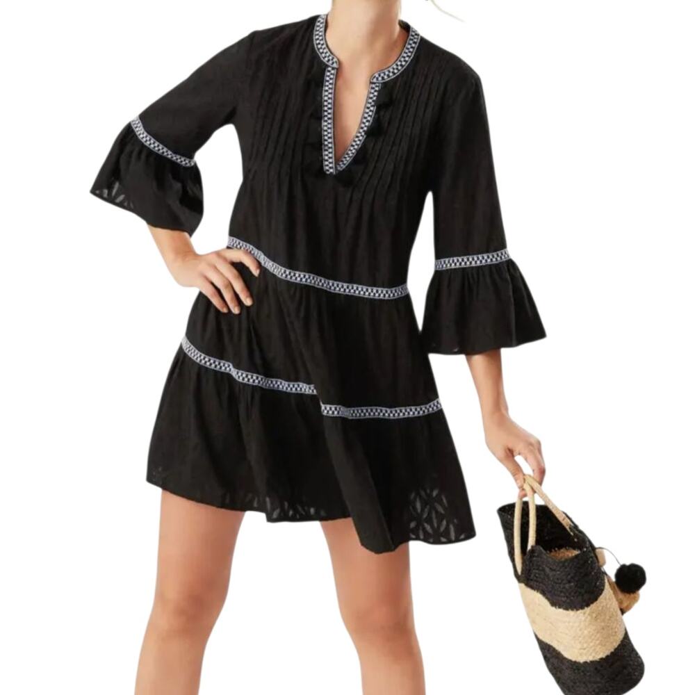 Tommy Bahama Black Mini Dress with White Trim